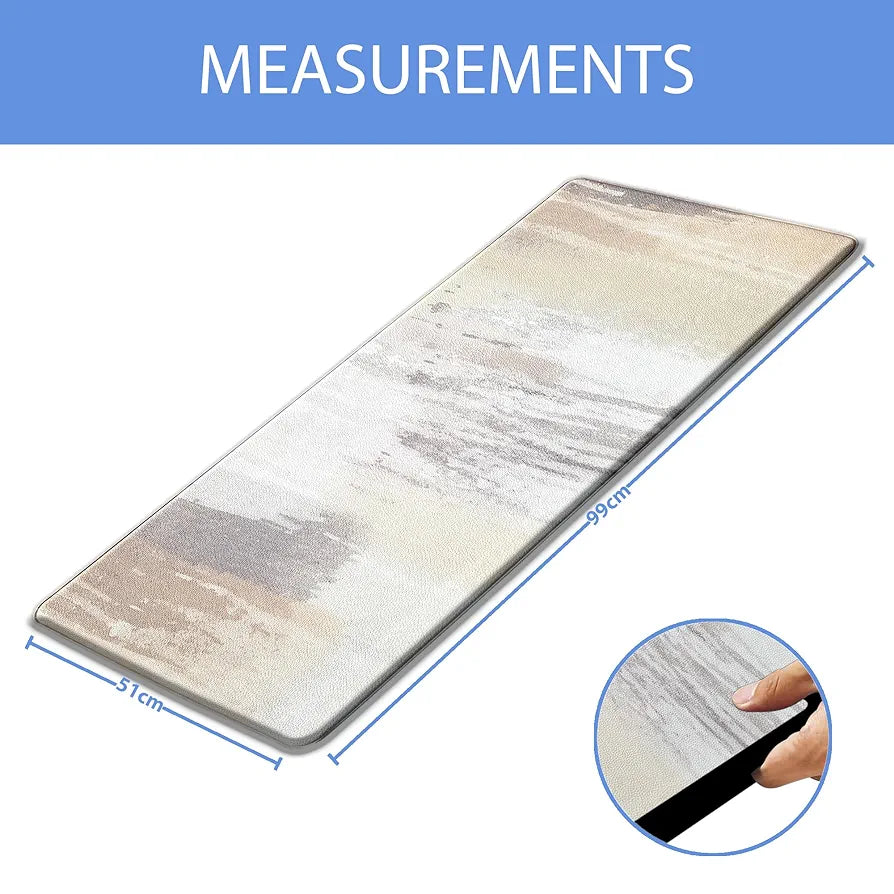 Luxe Home Columbo Anti-Fatigue Kitchen Mat - 51x99 cm Non-Slip Cushioned Comfort Mat - Abstract Pastel Pattern Standing Desk Mat - Waterproof and Easy to Clean for Home and Office